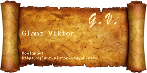 Glanz Viktor névjegykártya
